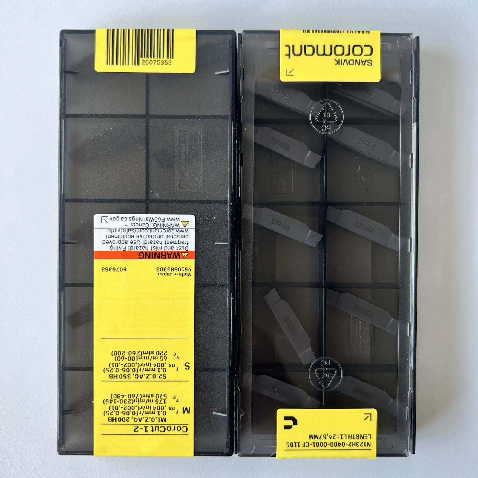 

SANDVIK / N123H2-0400-0001-CF 1105 / Industrial indexable Carbide Inserts 10 Pcs