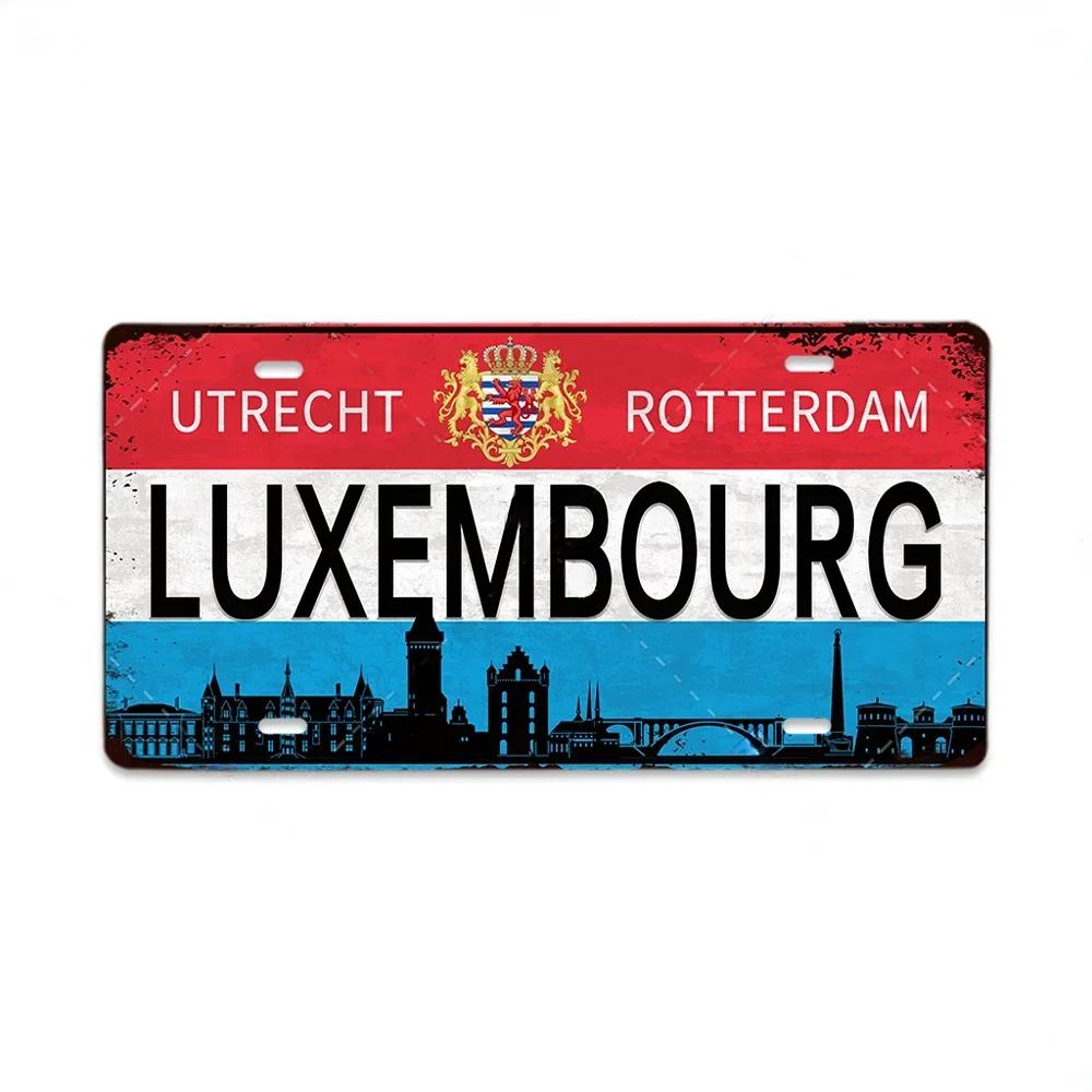 Retro Tin Sign License Plate Various Regions Metal Signs Posters Decor Italy Brazil Japan Poland Korea Ireland Bar Garage Pla