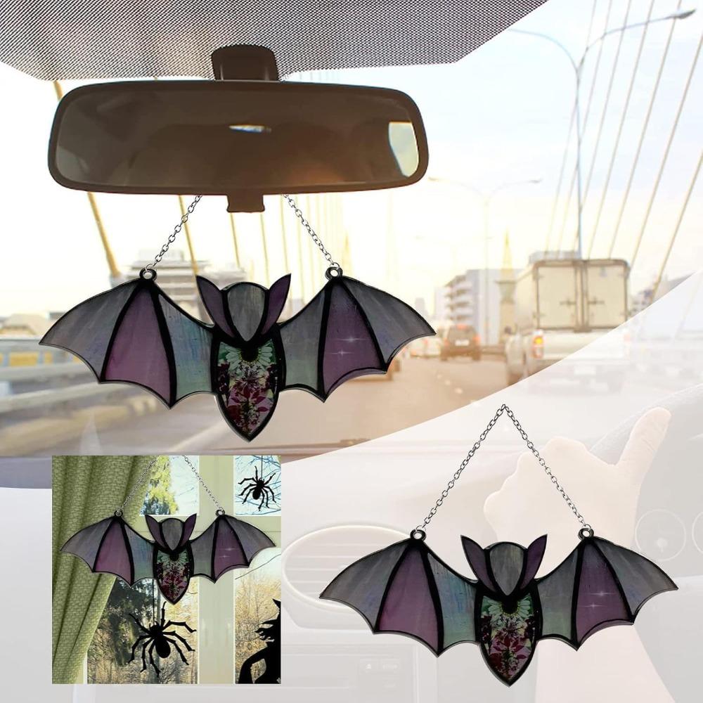 1pc/2pcs Black Window Hanging Acrylic Bat Stained Durable Bat Suncatcher  for Indoor