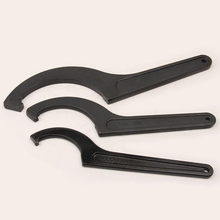 Industrial-Grade Half-Round Crescent Hook Wrench with Side Hole