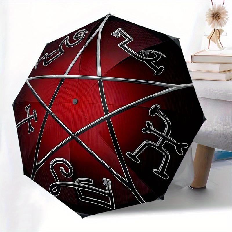 1pc Pentagram Symbol Umbrella with Plastic Handle,Suitable for All Seasons Home Travel Outdoor UmbrellaB1673