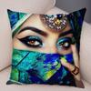 Beautiful Lady Pillow Case Decor Colorful Masked Woman Pillowcase Super Soft Plush Cushion Cover for Sofa Home Car Xcm
