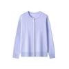 Fine anti-pilling high-count worsted all-wool light round neck long-sleeved knitted cardigan women's, autumn and winter