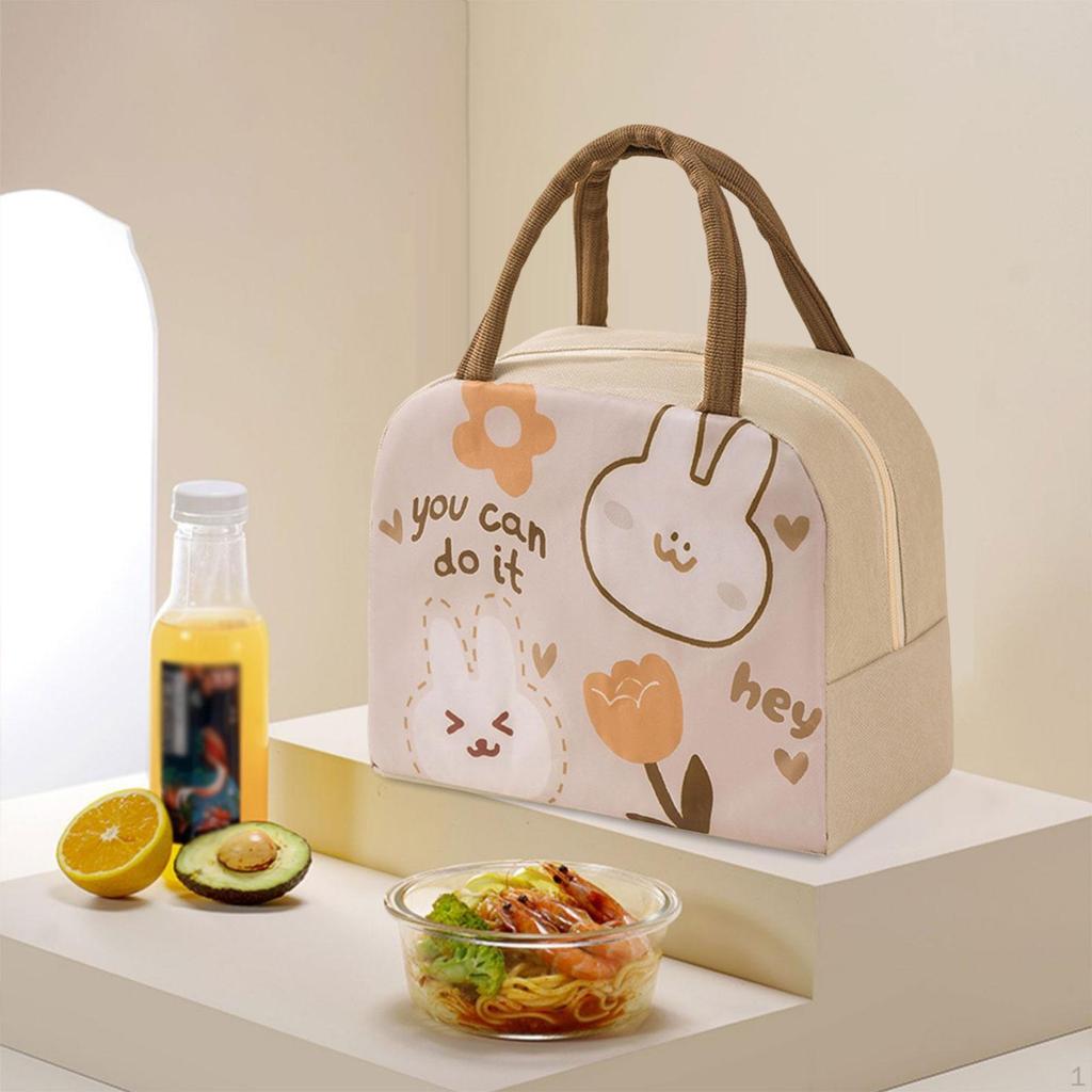 Insulated Thermal Bag Cute Lunch Box for Work Students Picnic