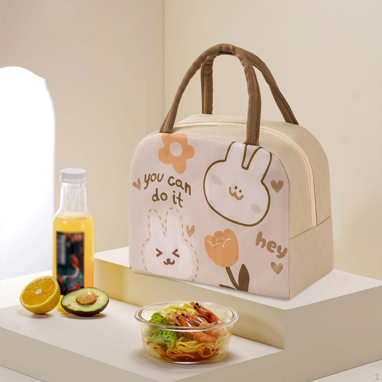 

Изолированная термосумка, симпатичный ланч-бокс для работы, студентов, пикника flower bunny