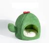 LLAMAS Cactus-Shaped Pet House, Cat Bed with Cushion for Small Dogs, Non-Slip, Breathable, Green