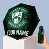 Hibernian FC Manual Five Fold 8 Rib Umbrella Support Custom Text, Lightweight Travel Umbrella
