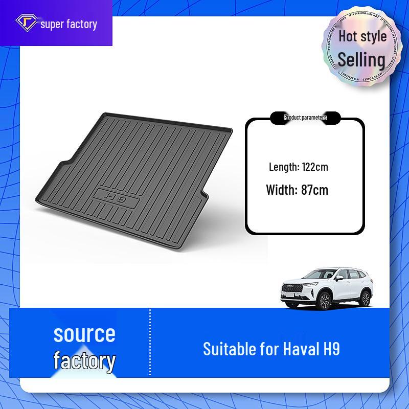 Waterproof, Wear-Resistant TPE Trunk Mat for Haval H9 - Fits Five- or Seven-Seater, Eco-Friendly One-Piece Design.