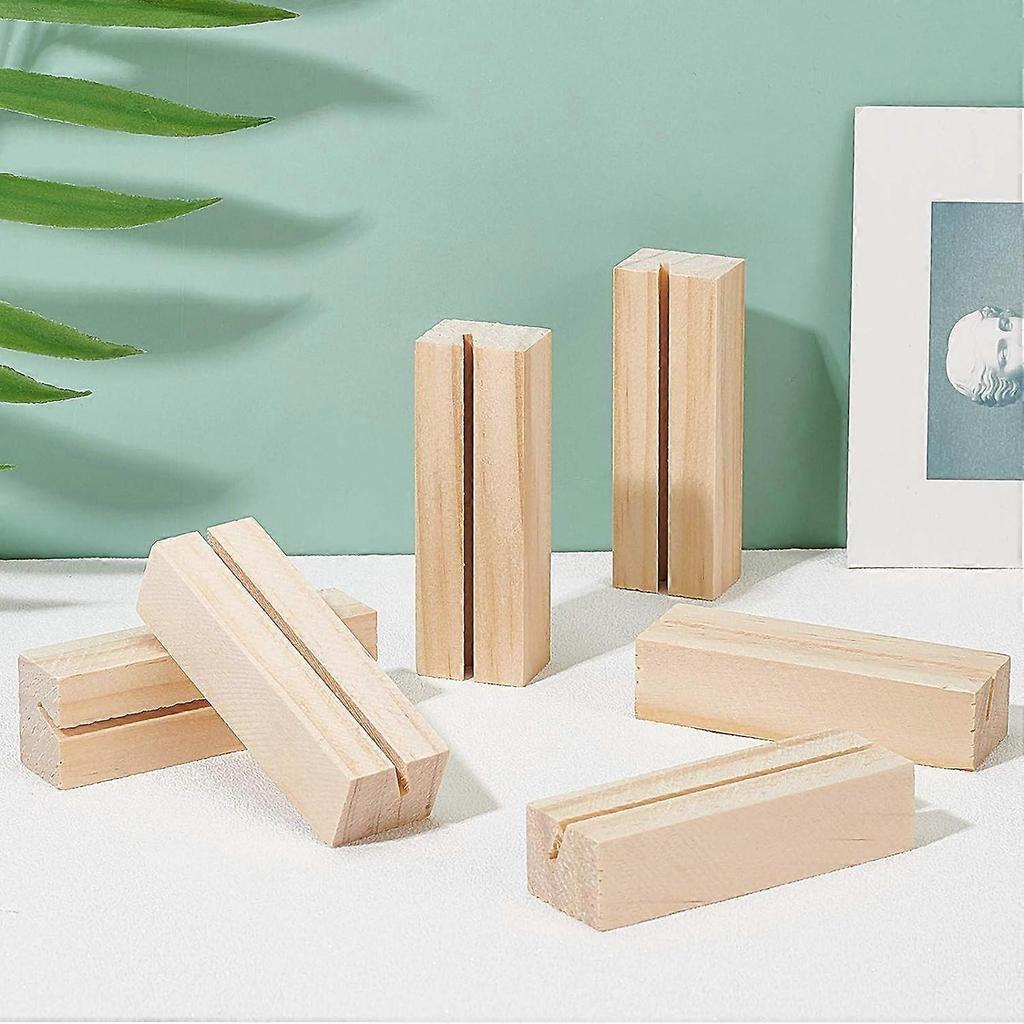 7PCS Wood Place Card Holders Wood Name Card Holder Table Number Stands for Wedding Party Events Decoration Double Side Display Mini Blackboard