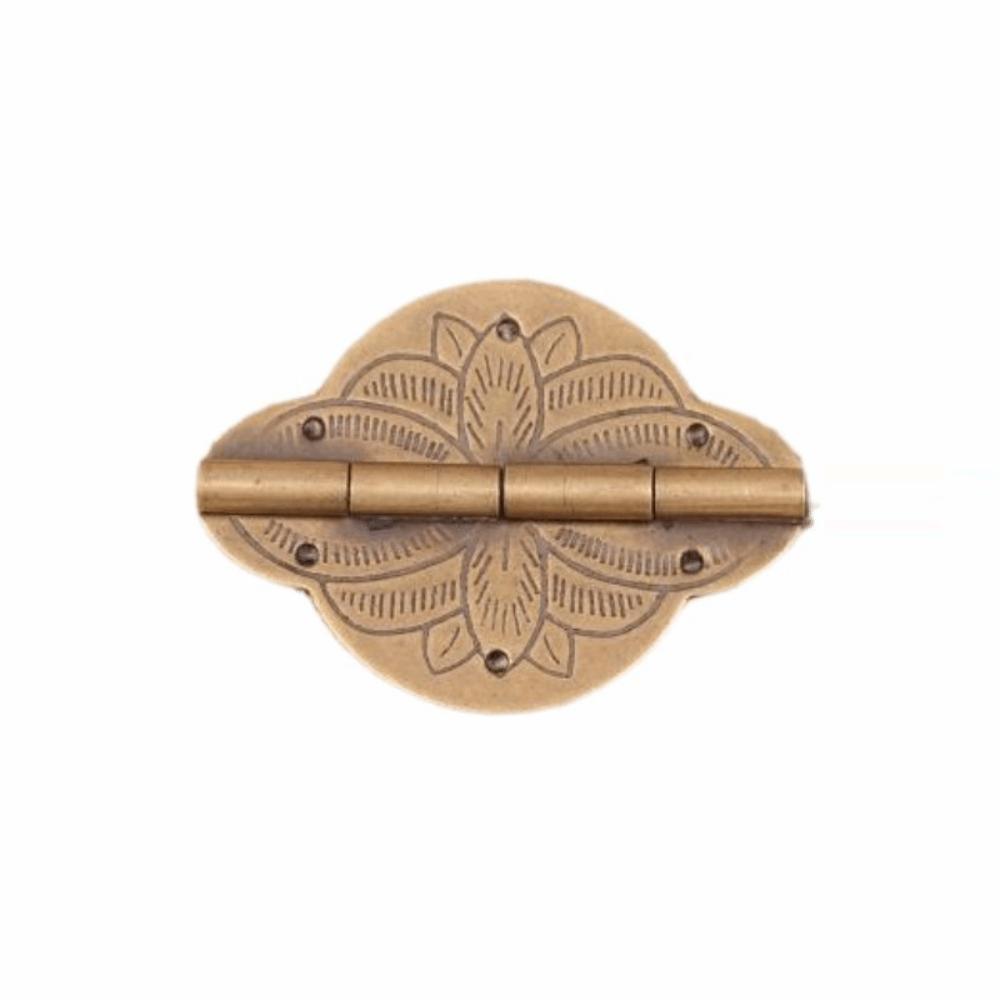 Floral Pattern Brass Hinge Openwork Cabinet Hinge Vintage Hardware Jewelry Box