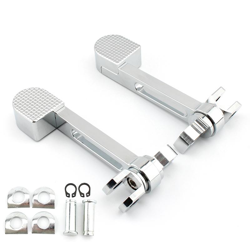 1Pair Universal Aluminum Alloy Motorcycle Foldable Foot Pegs Non-Slip Rear Passenger Footrest Pedals Extension for Harley Davidson