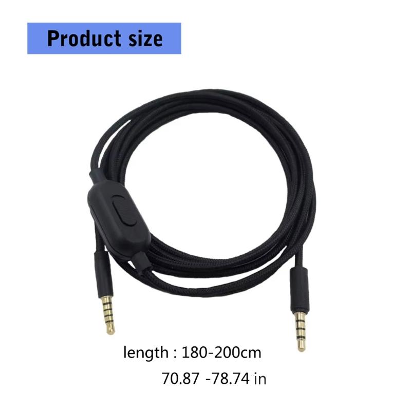 Replacement Nylons Braideds Gaming Headsets Sound Cable for GProX G433 G233 with Inline Controls
