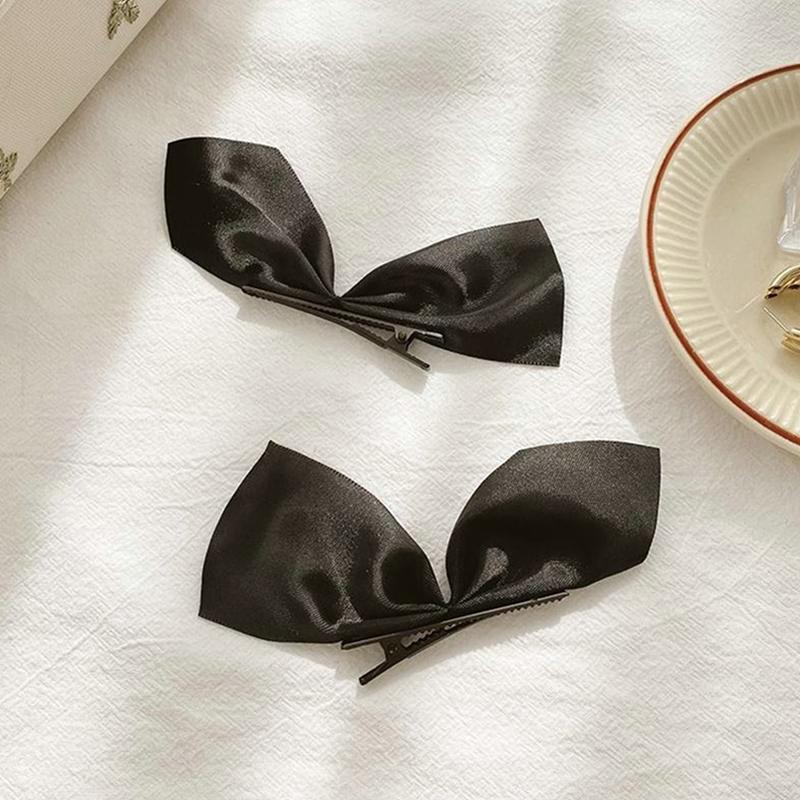 2Pcs/Set Blackbow Hair Clips For Girls Kawaii Barrettes Cute Hair Accessoires