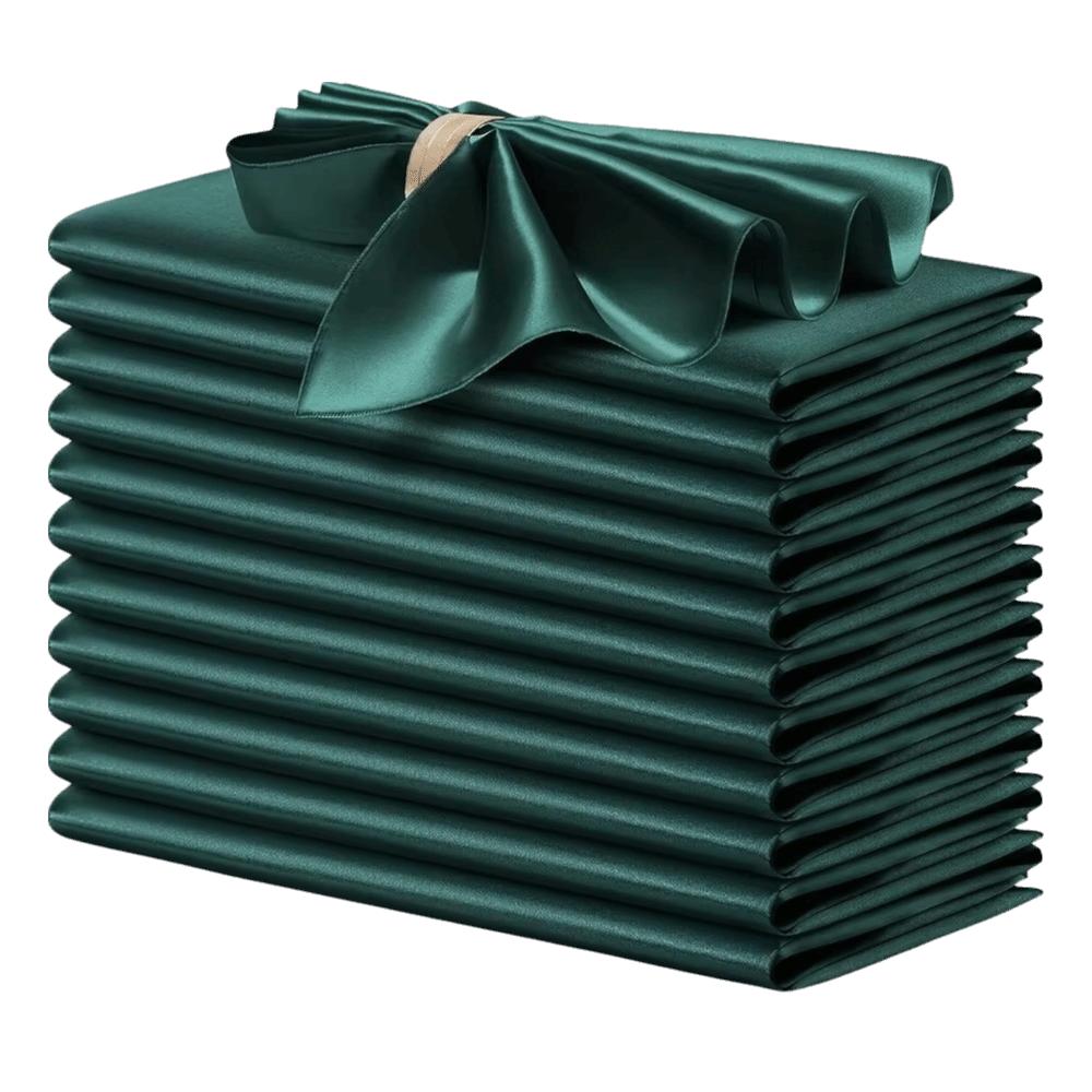 10pcs Square Silky Satin Napkin Smooth Table Napkins Dinner Napkins  For Wedding Banquet Restaurant