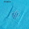 Ports Women's Striped Logo Embroidered Wool Knit Sweater