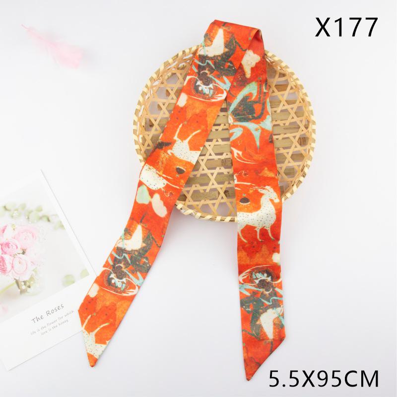 Versatile Vintage Silk Scarf: Hair Tie, Headband, Bag Accessory