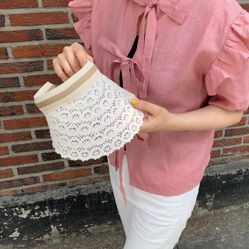 Летняя шляпа с кружевной тульей Женская солнцезащитная кепка brown