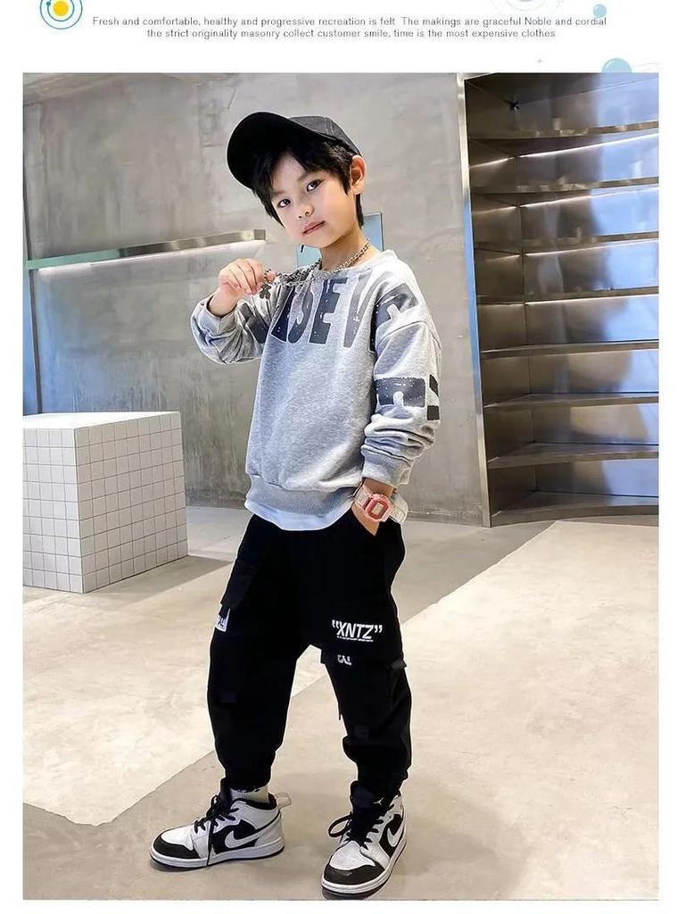 Spring & Autumn Boys' Loose Trendy Overalls - Medium & Large Casual Pants for Students