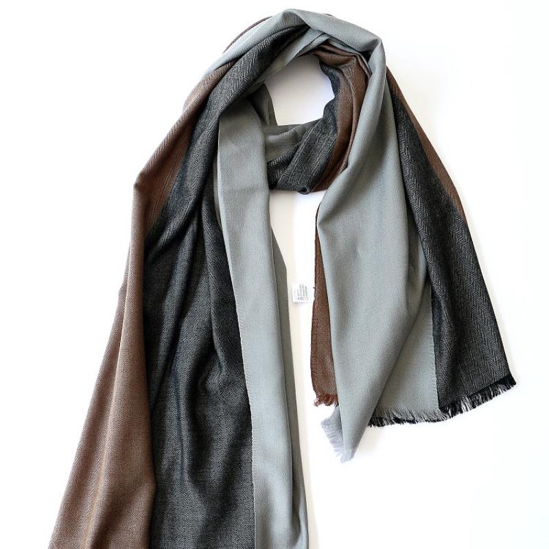 Herringbone Business Men's Wool Scarf, Autumn and Winter Warm Cashmere Scarf