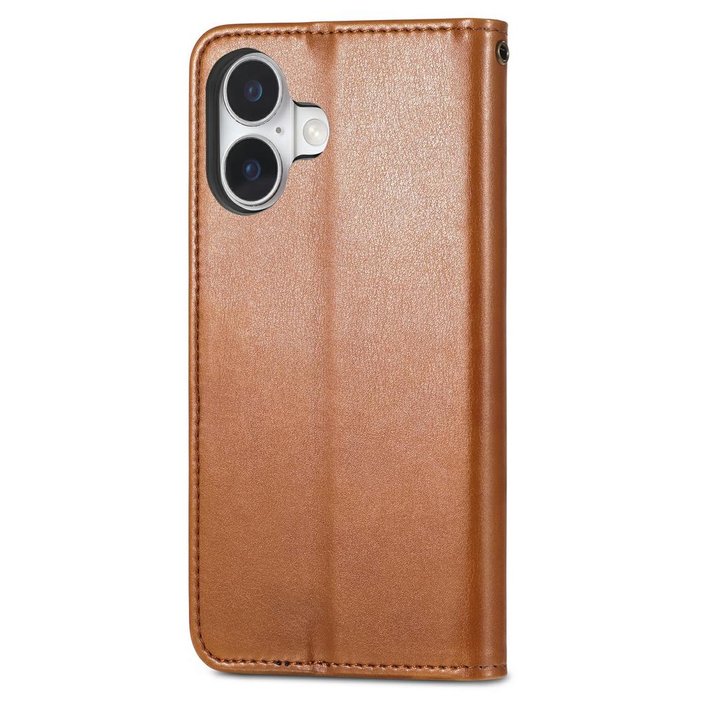 For iPhone 17 Case Wallet Stand Leather Phone Cover with Wrist Strap