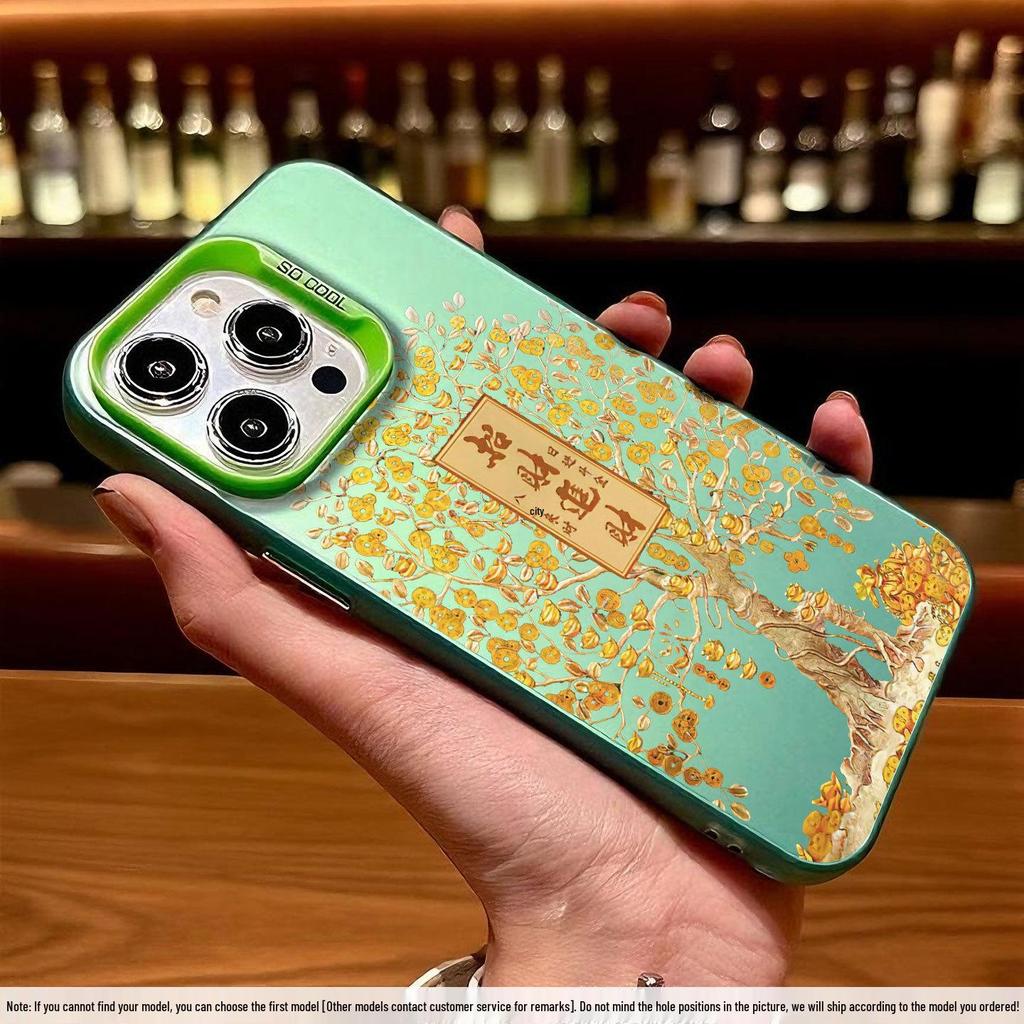 Gold Foil Tree Case for iPhone 17/16/15/14/13, Silver Color, Cross-Border, Fits 12 Pro Max Niche