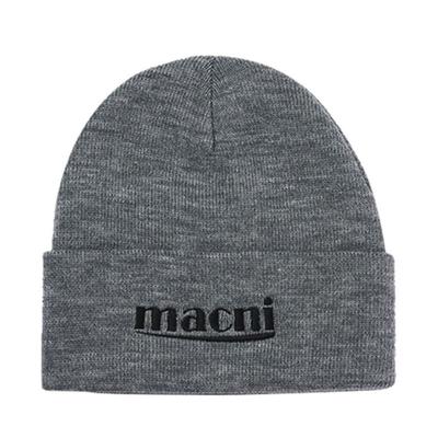 Macni LOGO KNIT BEANIE_GREY