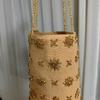 Bead embroidery bucket bag summer new denim shoulder messenger bag versatile new Chinese original women's bag