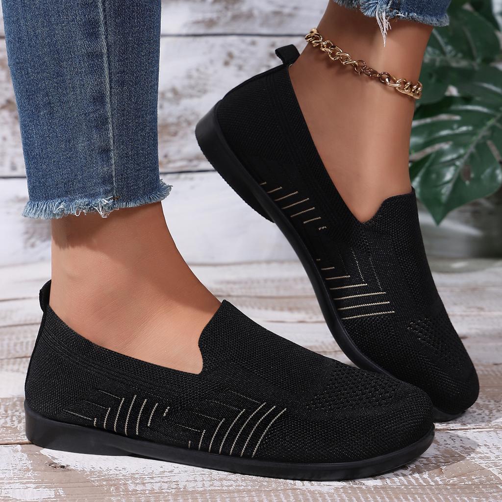 Ballet Flats Schoenen voor Dames Lichtgewicht Breedte Opvouwbaar Gebreide Flats Comfortabele Schoenen Dames Jurk Casual Ademend Werk Kantoor Lopen Loafers Schoenen