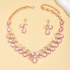 Diamond Water Drop Necklace Earrings Exaggerated High Sense Elegant Fashion Temperament Dress Bridal Suit Women