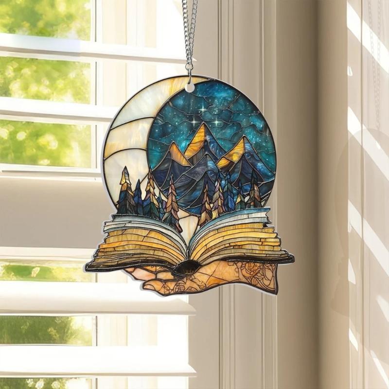 Buntglas Vögel Sonnenblumen Sonnenfänger Dekorationen zum Aufhängen am Fenster, Künstliche grüne Pflanzendekorationen Geschenk für Frauen, Mutter