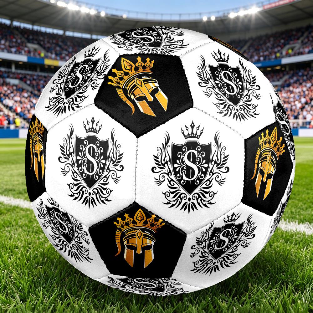 1PC Royal Crest Golden Warrior Crown Soccer Ball Size 5 Football Machine Sewn Indoor/Outdoor Universal Football S75