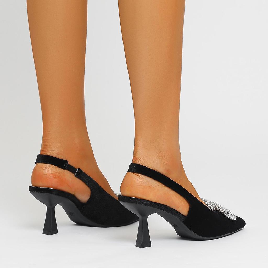 Sandales à Talons Hauts à Bout Pointu Printemps Taille Grande pour Femmes Été Décontractées Talon Fin Nœud Couleur Unie Sandales Chaussures Simples 36-42