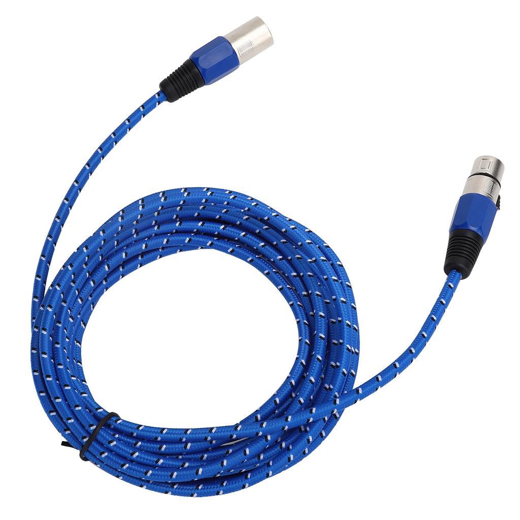 Microphone Cable Blue Woven 3 Pin XLR Male To Female O Cable Accessory 5m  16.4ft