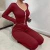 Europäischer und Amerikanischer Stil Damen Pyjama Set Langarm Schmal Geschnittenes Oberteil und Lange Hose mit Spitzenbesatz Sexy Loungewear