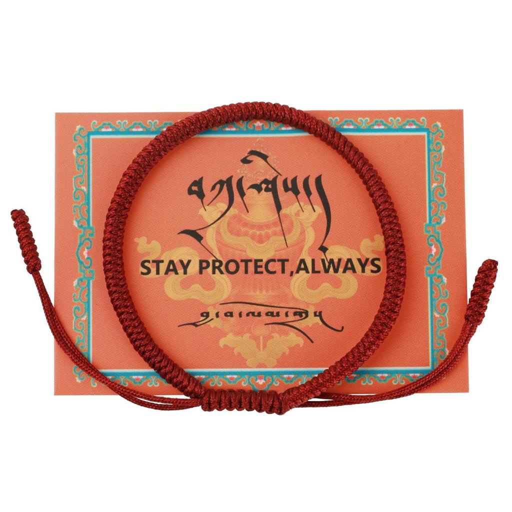 Diamond knot braided hand rope Adjustable monk body protection hand rope Xizang lucky blessing red braided hand rope