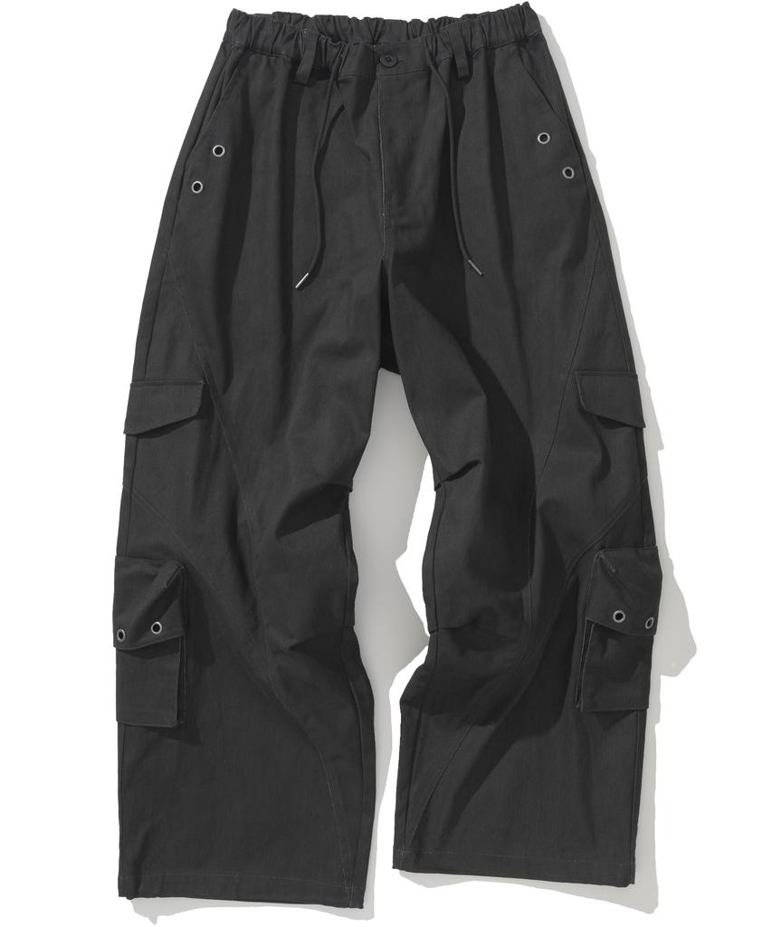 NOT4NERD Twill Cotton Incision Cargo Pants - Charcoal