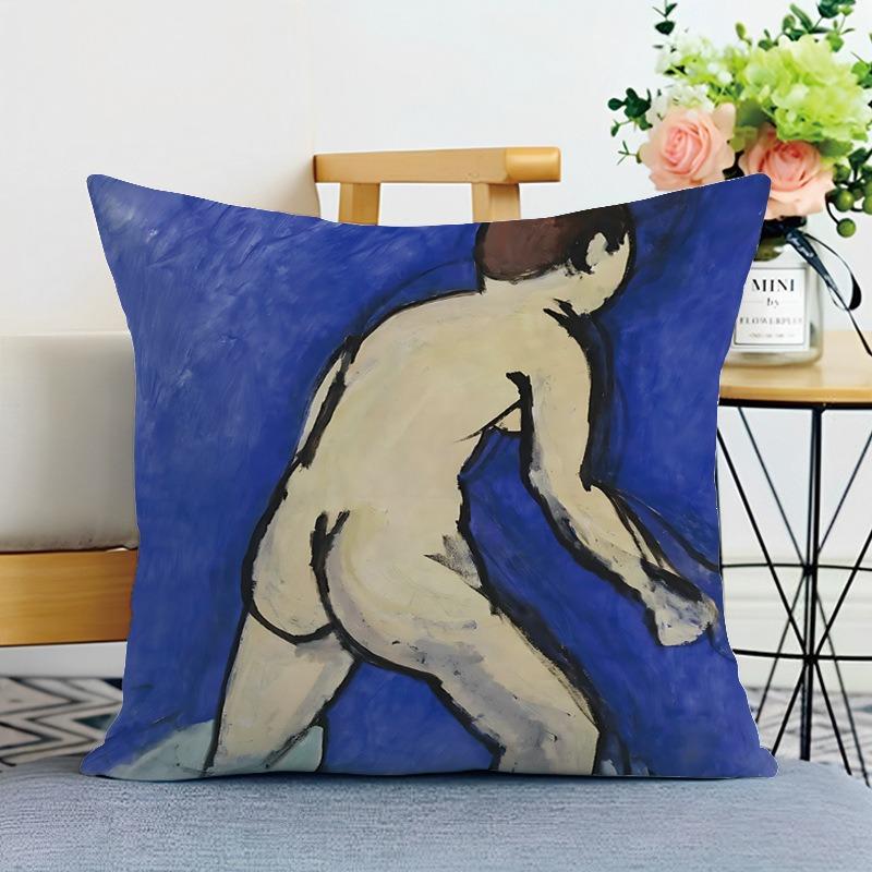 Creative Oil Painting Printed Decorative Pillowcase Bedroom Living Room Square Cushion Pillowcase