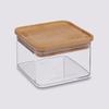Square Glass and Bamboo Storage Jars Airtight Lid Atmosphera