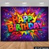 1pc 2D Flat Graffiti Birthday Celebration Backdrop Suitable for Birthday Decorations Home Studio or Photography Backdrops.