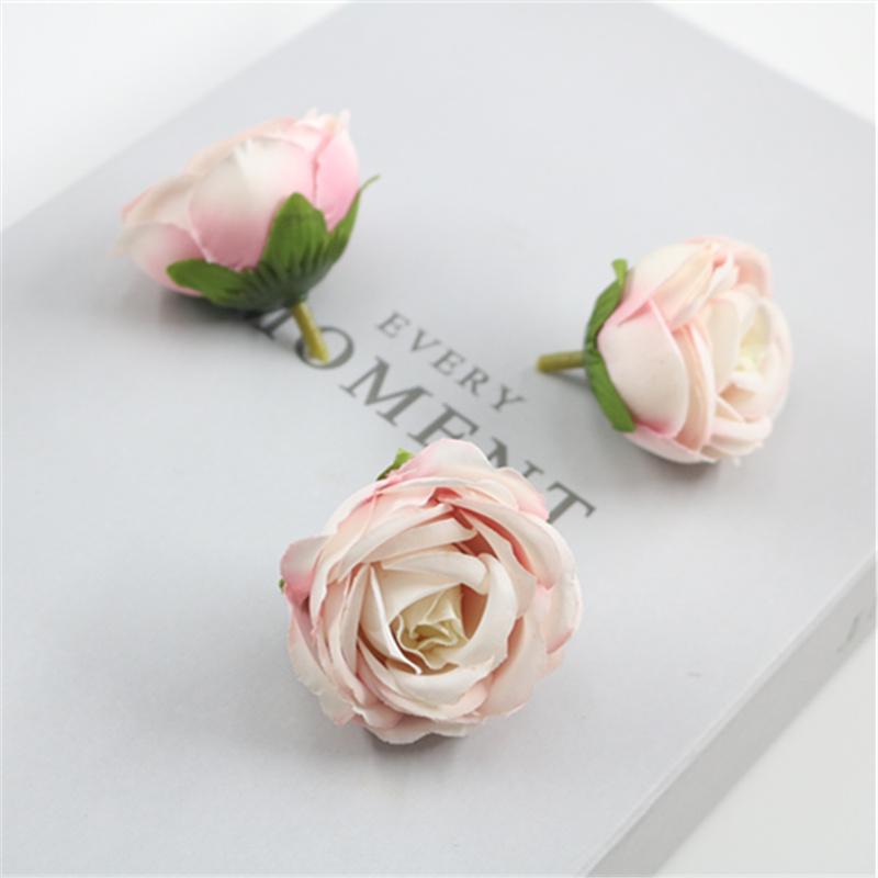 Retro Rolled Edge Silk Rose Flower, Artificial DIY Material for Gift Box, Decoration, and Wedding Arrangement