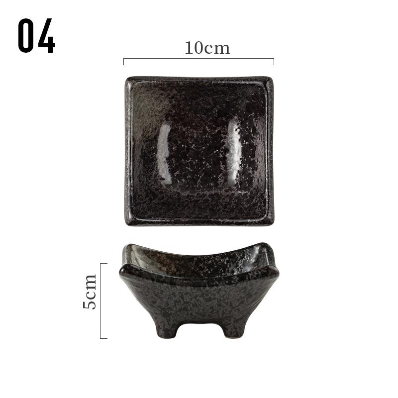 Retro Japanischer Stil Hochfüßiger Kaltspeiseteller Keramik Sojasaucenschale Gewürzteller Snack Sushi Sashimi Teller Geschirr