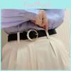 Trendy Black Pu Pearl Buckle Belt For Women Vintage Chic Casual Denim Accessory