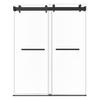 Frameless Shower Door, 1219 mm W x 1930mm H, Shower Sliding Glass Door with 10 mm Thick Clear Tempered Glass, Noiseless Shatterproof Nano Coating,