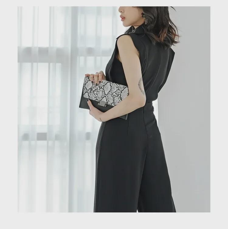 Royal Sisters Stilvoller Sommer-Jumpsuit: Koreanischer schmaler Anzugkragen und Hose mit weitem Bein