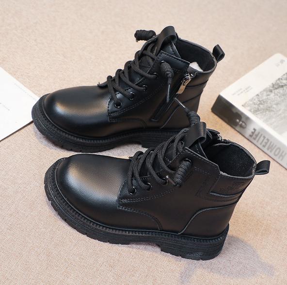 

Водонепроникні нековзні шкіряні чоботи для дівчаток із застібкою-блискавкою, зимові чоботи на відкритому повітрі на низькому каблуці, одномісні чоботи для дівчаток, розмір 26-37, сандалі де муєр 33 чорний