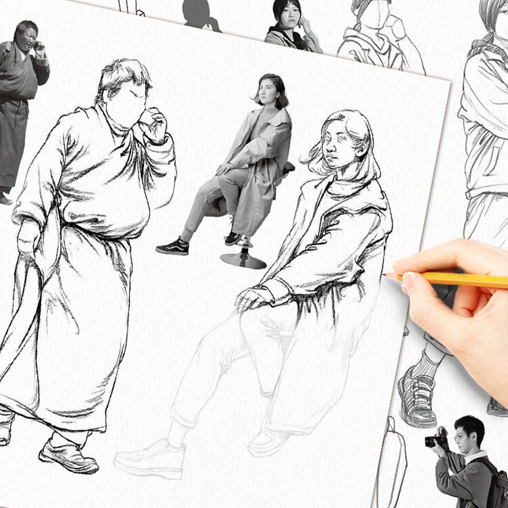 Handgezeichnetes handbemaltes Tutorial-Buch Skizzieren Üben Nachzeichnen Skizzenbuch Studieren von Charakteren Zeichen-Kopiervorlagenbuch Schüler