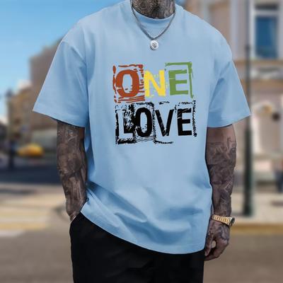 New Summer Men's Fashion T-shirt Personality Letter LOVE Printed Men's T-shirt Top