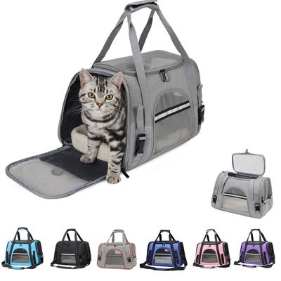 Evcil hayvan taşıma çantası taşınabilir evcil hayvan çantası nefes havayolu onaylı iki taraflı omuzdan askili çanta köpek ve kedi köpek aksesuarları
