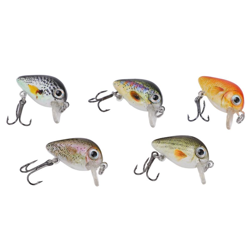 5PCS with Triple Hook Fish Crankbaits ABS Fishing Lures Durable Topwater Lures Bass Fishing