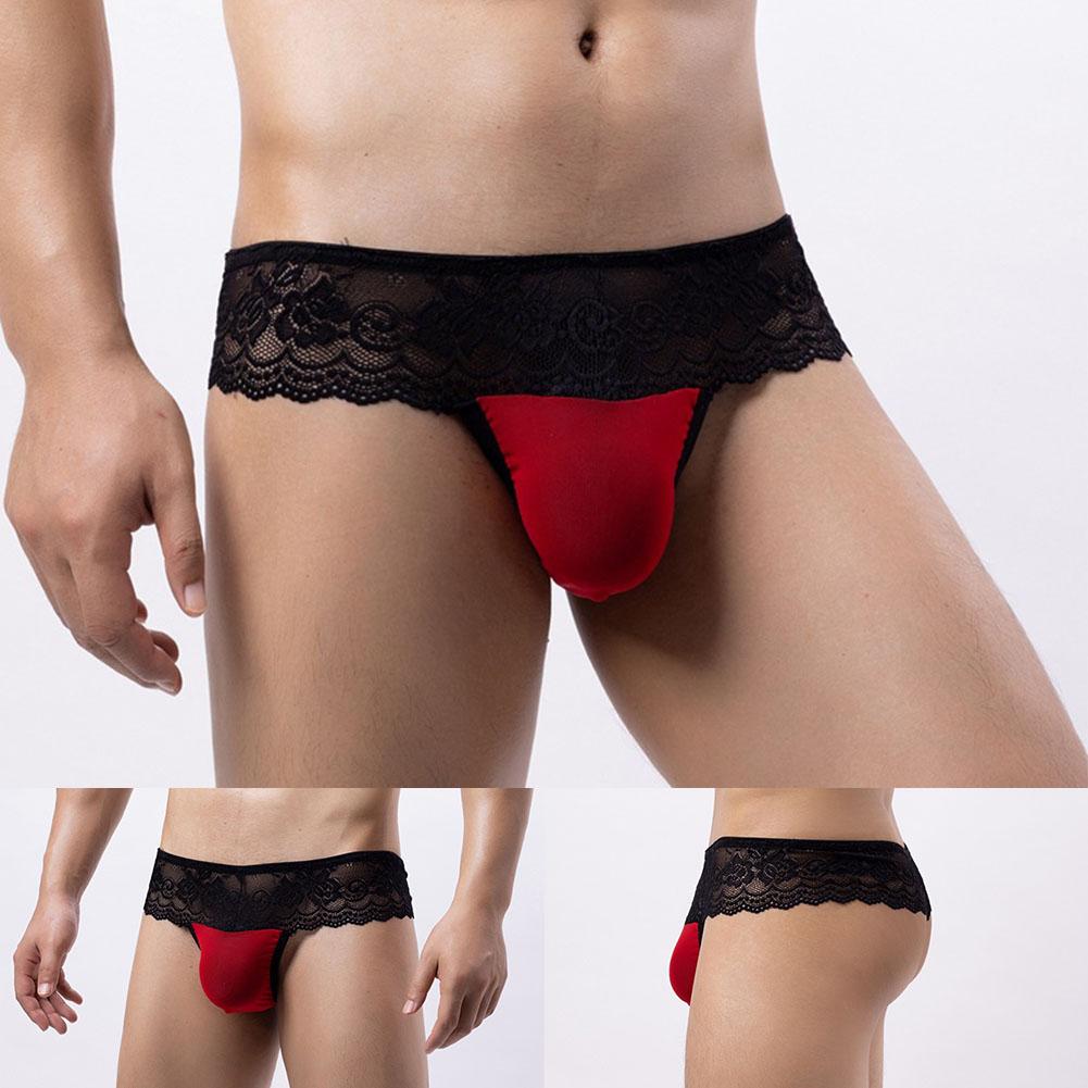 

Классическое мужское нижнее белье G-string кружево легкое красное